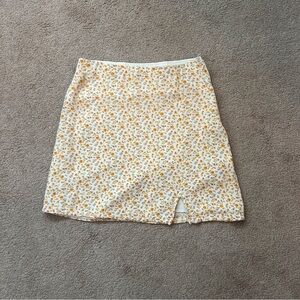Floral Cute Hollister White and Yellow Mini Skirt